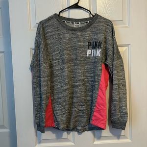 Victoria Secret PINK varsity Crewneck with graphic on back Long Sleeve Top